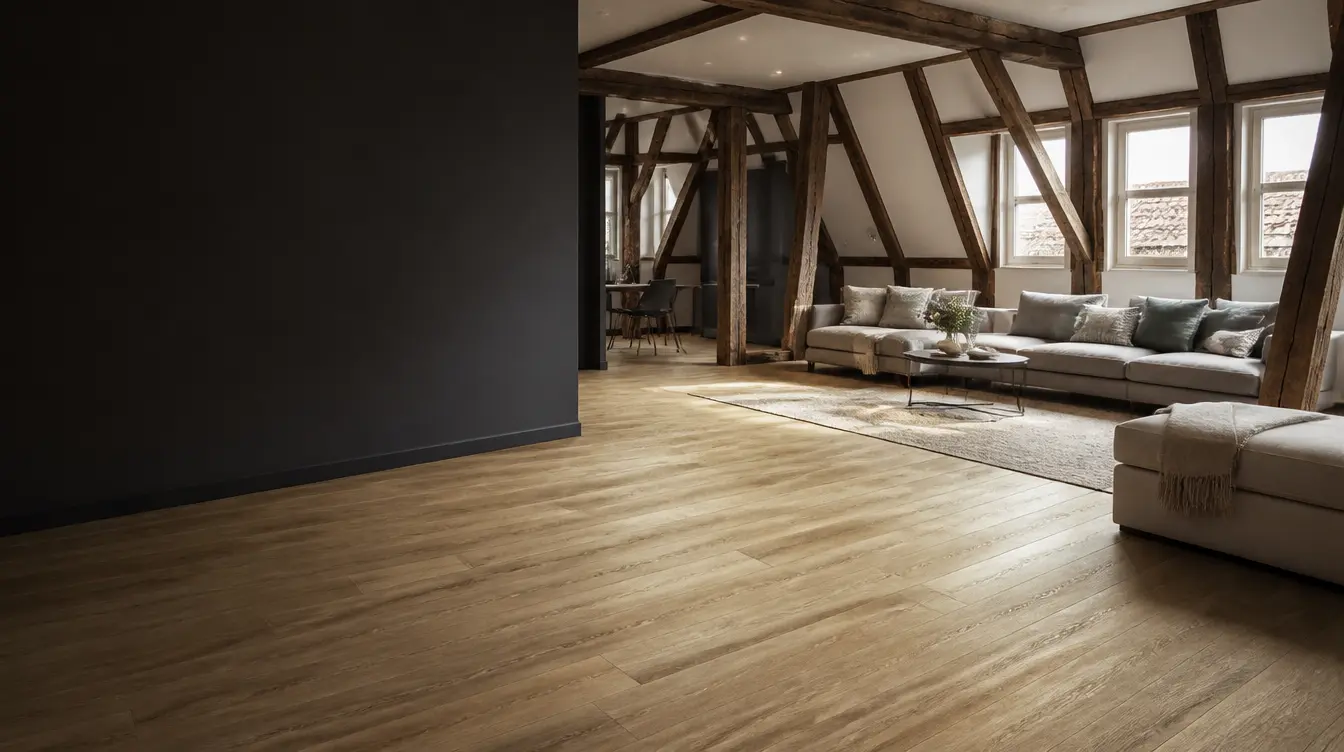 Revêtement de sol posé dans un intérieur alsacien rénové